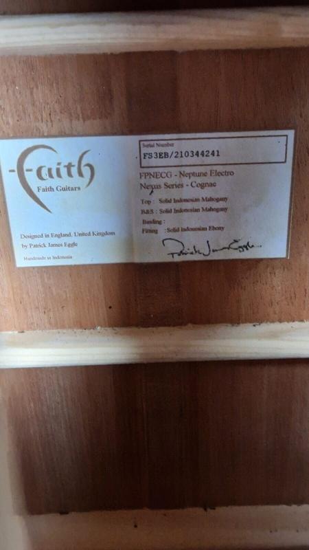 FAITH FPNECG NEXUS NEPTUNE ELECTRO COGNAC ELECTRO ACOUSTIC GUITAR