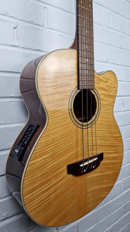 VINTAGE VCB430N NATURAL ELECTRO ACOUSTIC BASS GUITAR