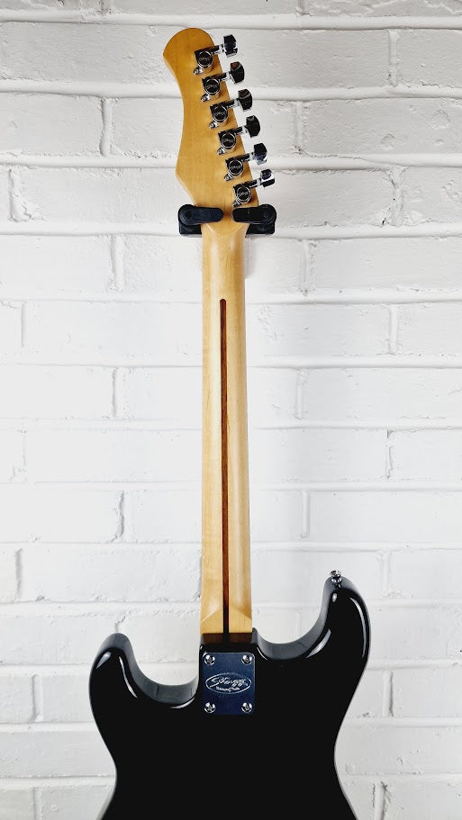 STAGG TOM DELONGE STYLE STRATOCASTER BLACK ELECTRIC GUITAR
