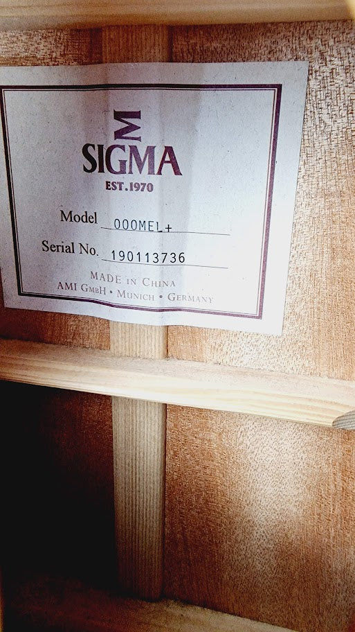 SIGMA 000MEL+ ELECTRO ACOUSTIC LEFT HANDED NATURAL GUITAR