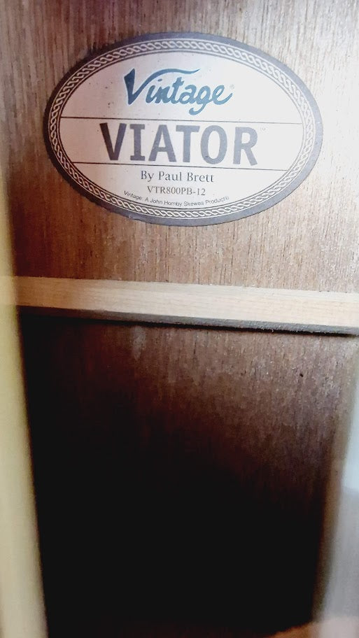 VINTAGE VIATOR VTR800PB-12 PAUL BRETT 12 STRING ACOUSTIC TRAVEL GUITAR