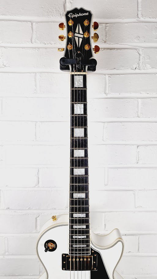 EPIPHONE LES PAUL CUSTOM PRO ALPINE WHITE ELECTRIC GUITAR