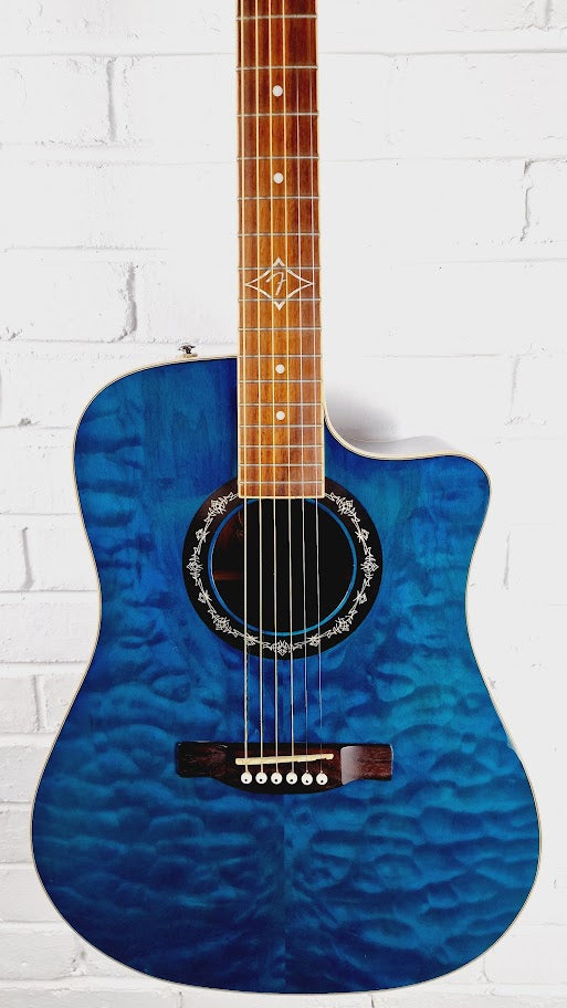 FENDER T BUCKET 300CE TBL TRANS BLUE ELECTRO ACOUSTIC GUITAR