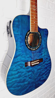 FENDER T BUCKET 300CE TBL TRANS BLUE ELECTRO ACOUSTIC GUITAR