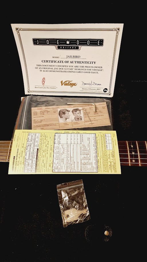 VINTAGE JOE DOE JAILBIRD ELECTRIC GUITAR + TWEED CASE