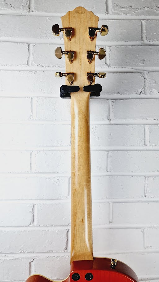 YAMAHA AEX 502 SEMI HOLLOW ORANGE ELECTRIC GUITAR + HARD CASE