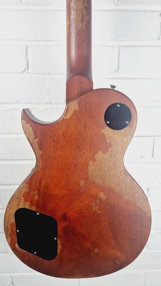 VINTAGE V100MRGT DISTRESSED LES PAUL GOLD TOP ELECTRIC GUITAR