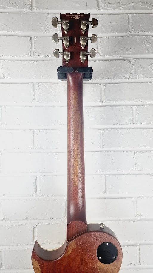 VINTAGE V100MRGT DISTRESSED LES PAUL GOLD TOP ELECTRIC GUITAR