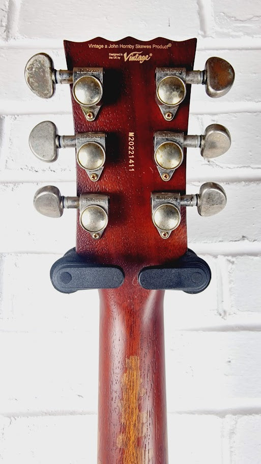 VINTAGE V100MRGT DISTRESSED LES PAUL GOLD TOP ELECTRIC GUITAR