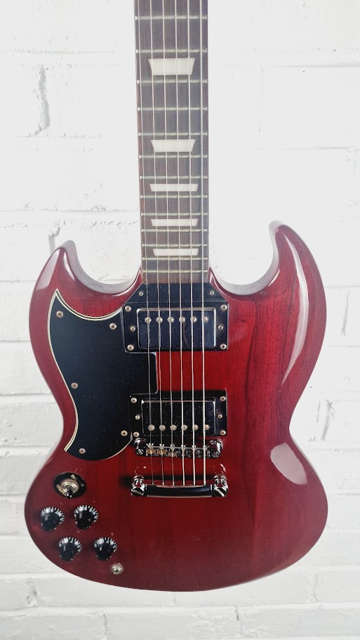 VINTAGE VS6L REISSUED LEFT HANDED CHERRY RED ELECTRIC GUITAR