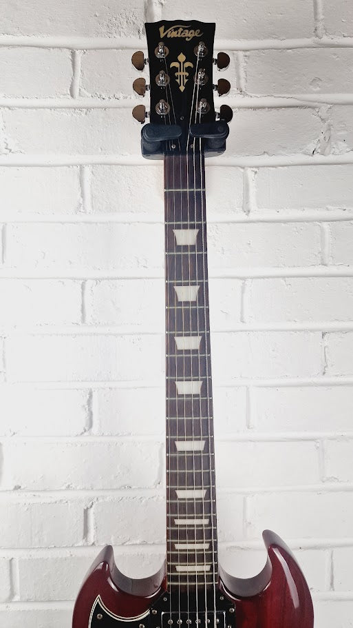 VINTAGE VS6L REISSUED LEFT HANDED CHERRY RED ELECTRIC GUITAR