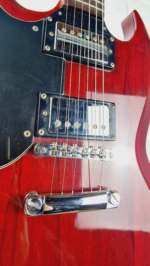 VINTAGE VS6L REISSUED LEFT HANDED CHERRY RED ELECTRIC GUITAR