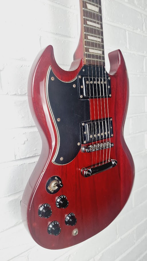 VINTAGE VS6L REISSUED LEFT HANDED CHERRY RED ELECTRIC GUITAR