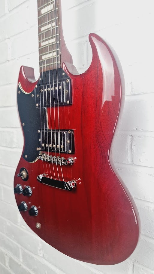VINTAGE VS6L REISSUED LEFT HANDED CHERRY RED ELECTRIC GUITAR