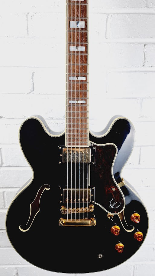 EPIPHONE SHERATON II EB 335 SEMI HOLLOW EBONY ELECTTRIC GUITAR