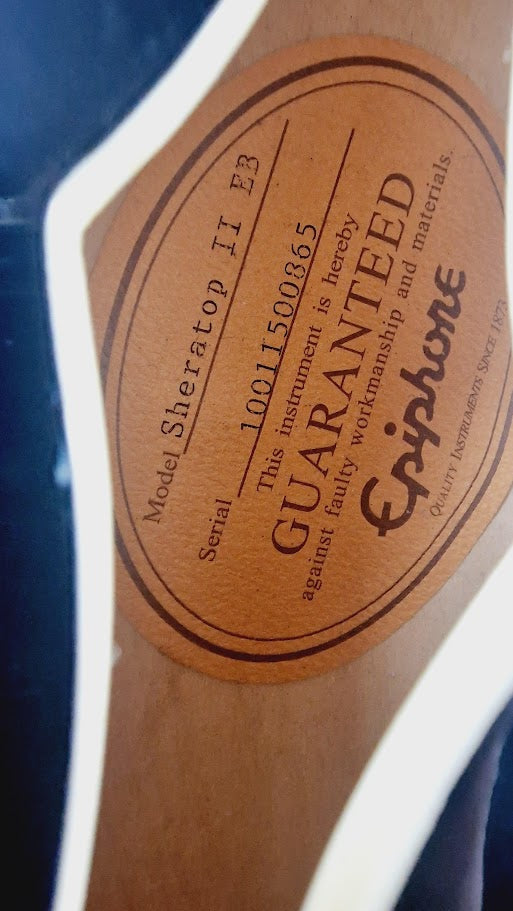 EPIPHONE SHERATON II EB 335 SEMI HOLLOW EBONY ELECTTRIC GUITAR