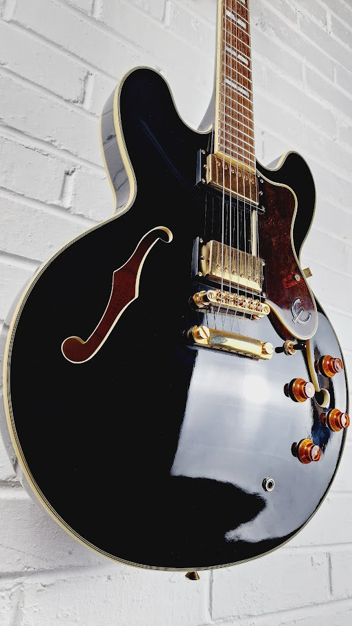 EPIPHONE SHERATON II EB 335 SEMI HOLLOW EBONY ELECTTRIC GUITAR