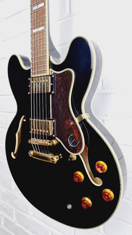 EPIPHONE SHERATON II EB 335 SEMI HOLLOW EBONY ELECTTRIC GUITAR