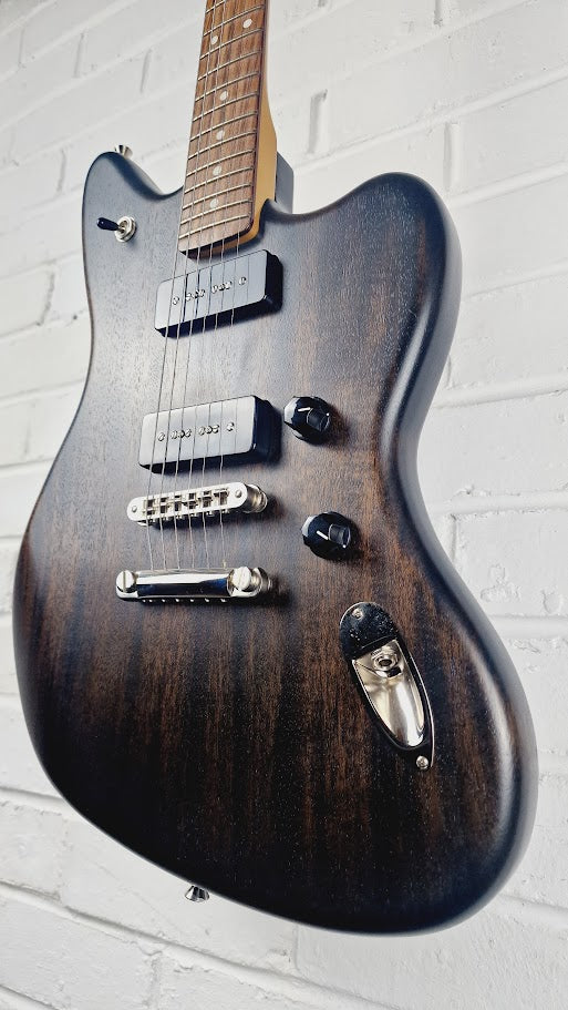 FENDER MODERN PLAYER JAGUAR BLACK TRANSPARENT ELECTRIC GUITAR