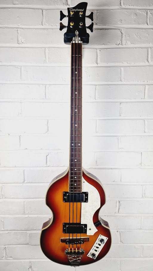 TANGLEWOOD RVB-2 VIOLIN BASS SUNBURST GUITAR AND HARD CASE