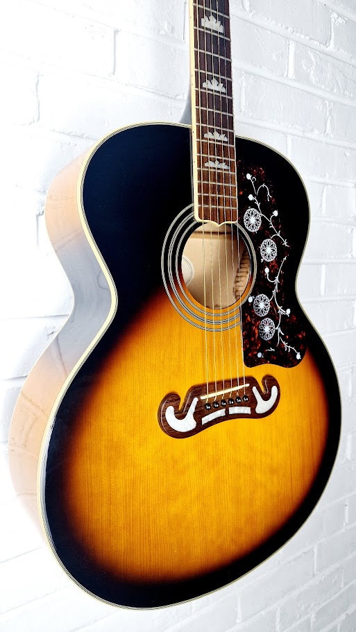 EPIPHONE EJ 200 VS JUMBO SUNBURST 2007 ACOUSTIC GUITAR + HARD CASE