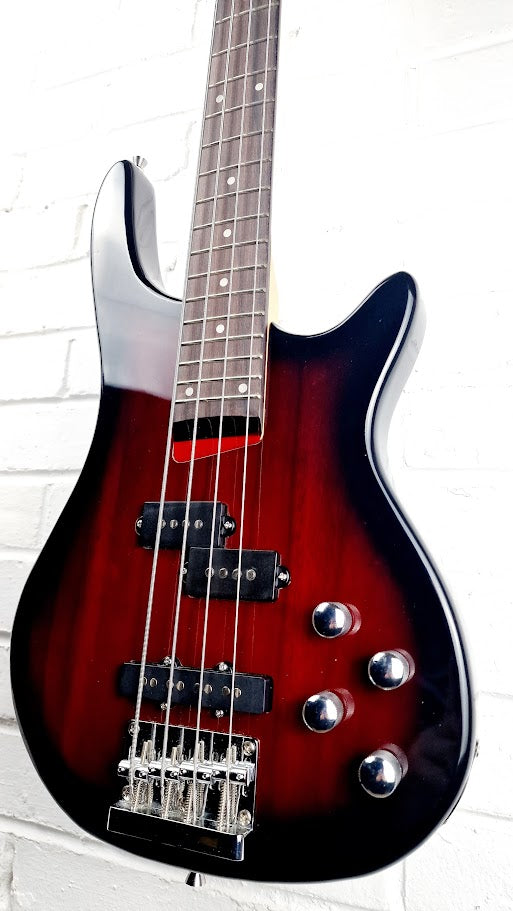 GEAR4MUSIC 4 STRING PRECISION BASS GUITAR TRANS RED BURST