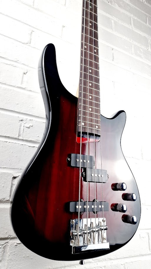 GEAR4MUSIC 4 STRING PRECISION BASS GUITAR TRANS RED BURST