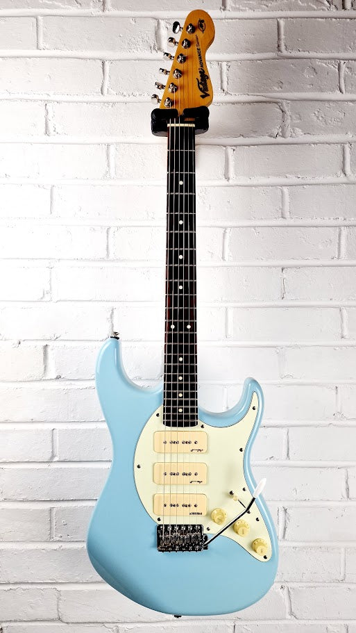 VINTAGE ADVANCE AV6 LAGUNA BLUE STRATOCASTER ELECTRIC GUITAR