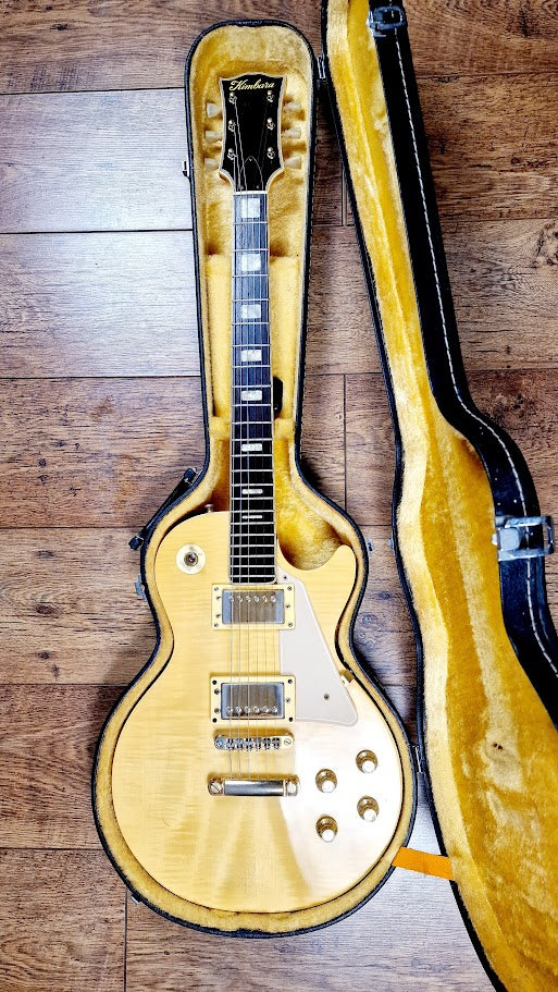 KIMBARA LES PAUL NATURAL JAPANESE ELECTRIC GUITAR + HARD CASE