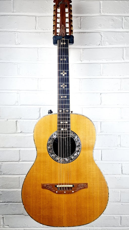 OVATION 1658 CUSTOM LEGEND 12 STRING BOWL BACK GUITAR AND HARD CASE