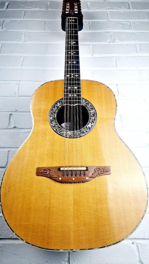 OVATION 1658 CUSTOM LEGEND 12 STRING BOWL BACK GUITAR AND HARD CASE
