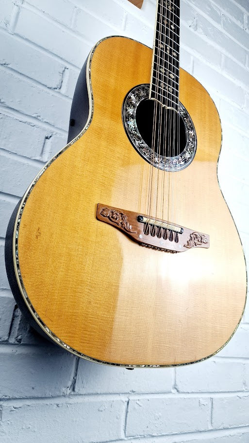 OVATION 1658 CUSTOM LEGEND 12 STRING BOWL BACK GUITAR AND HARD CASE