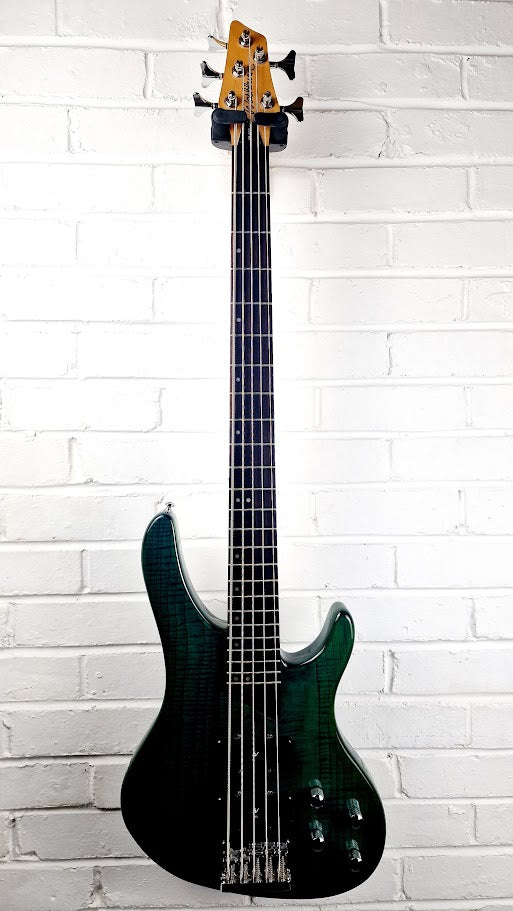 WASHBURN XB500 BANTAM 5 STRING ACTIVE BASS TRANSPARENT GREEN