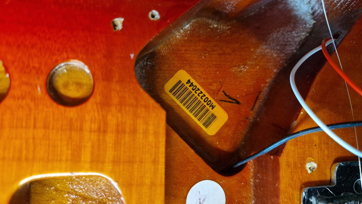 STRATOCASTER PARTSCASTER RED BURST ELECTRIC GUITAR #005