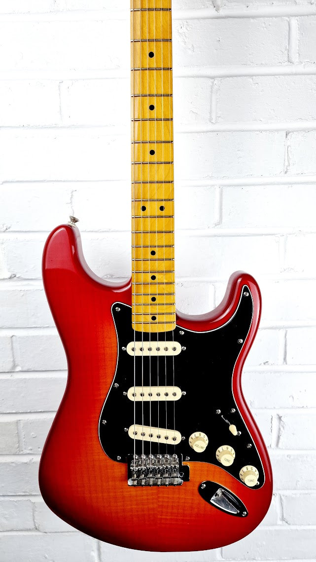 STRATOCASTER PARTSCASTER RED BURST ELECTRIC GUITAR #005