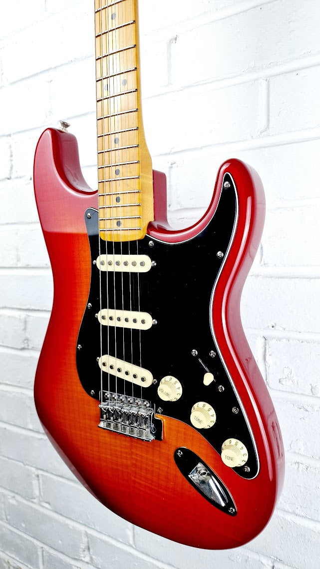 STRATOCASTER PARTSCASTER RED BURST ELECTRIC GUITAR #005