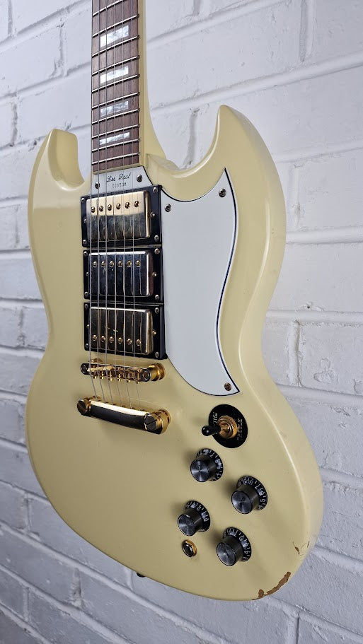 EPIPHONE LES PAUL CUSTOM SG G400 TRIPLE PICKUP IVORY ELECTRIC GUITAR