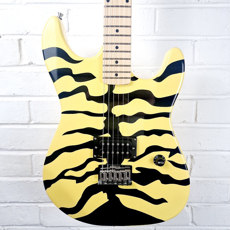 FAZLEY CUSTOM SERIES FTD182 TIGER STRIPE YELLOW ELECTRIC GUITAR