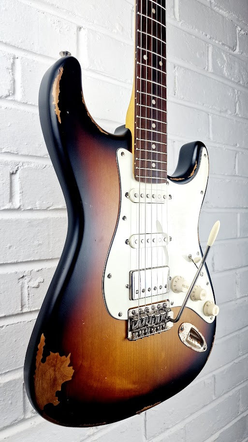 VINTAGE V6 PAUL ROSE ROAD WORN SUNBURST STRATOCASTER ELECTRIC GUITAR