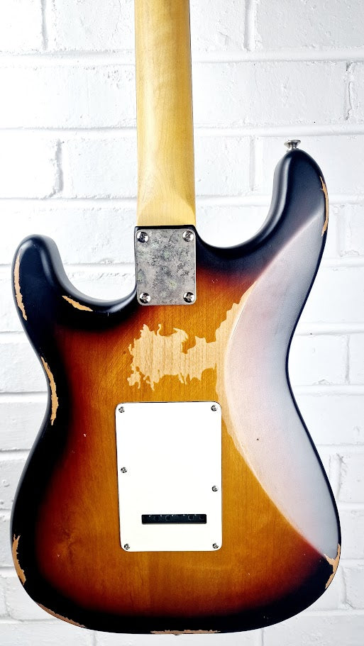 VINTAGE V6 PAUL ROSE ROAD WORN SUNBURST STRATOCASTER ELECTRIC GUITAR