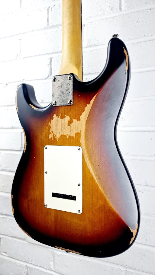 VINTAGE V6 PAUL ROSE ROAD WORN SUNBURST STRATOCASTER ELECTRIC GUITAR