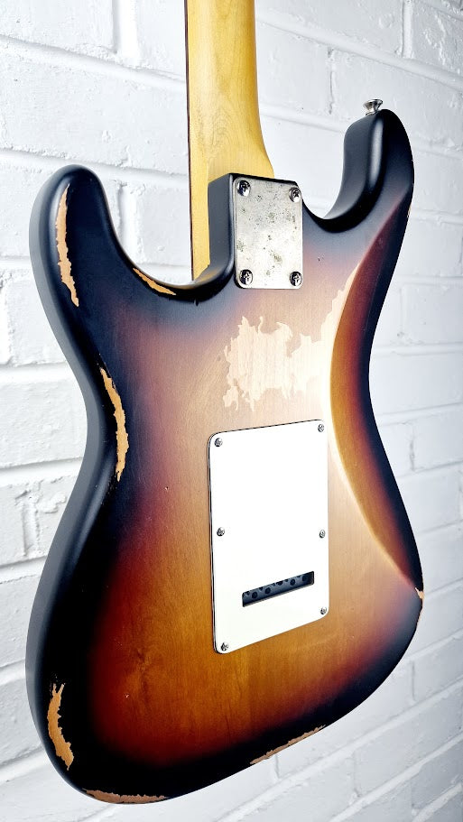VINTAGE V6 PAUL ROSE ROAD WORN SUNBURST STRATOCASTER ELECTRIC GUITAR