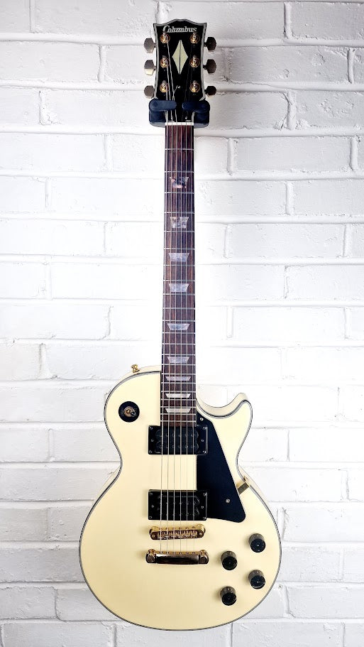 COLUMBUS VINTAGE 1970S IVORY WHITE LES PAUL ELECTRIC GUITAR