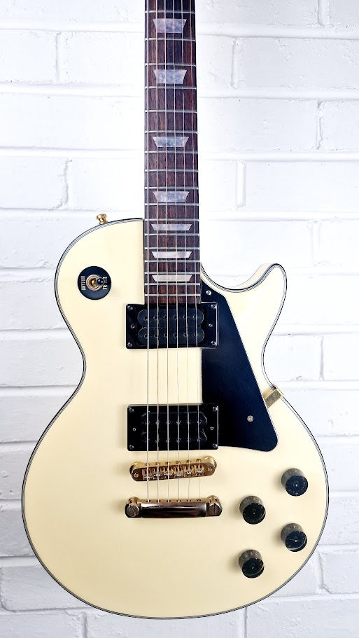 COLUMBUS VINTAGE 1970S IVORY WHITE LES PAUL ELECTRIC GUITAR