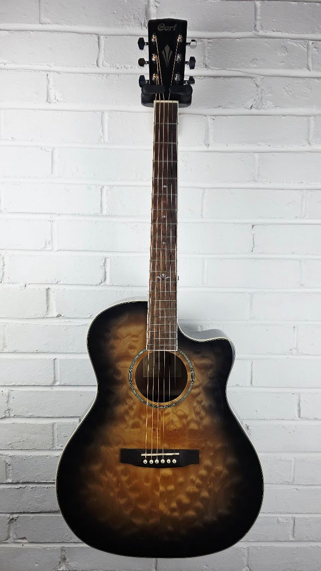 CORT GRAND REGAL GA-QF TBB TRANS BLACK BURST ELECTRO ACOUSTIC GUITAR