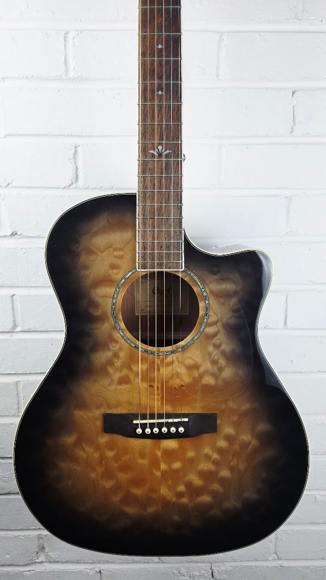CORT GRAND REGAL GA-QF TBB TRANS BLACK BURST ELECTRO ACOUSTIC GUITAR