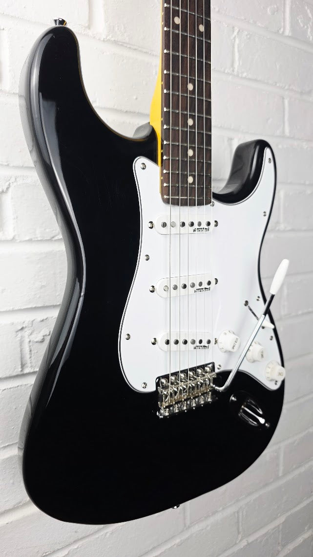 VINTAGE V6 REISSUED BLACK STRATOCASTER ELECTRIC GUITAR