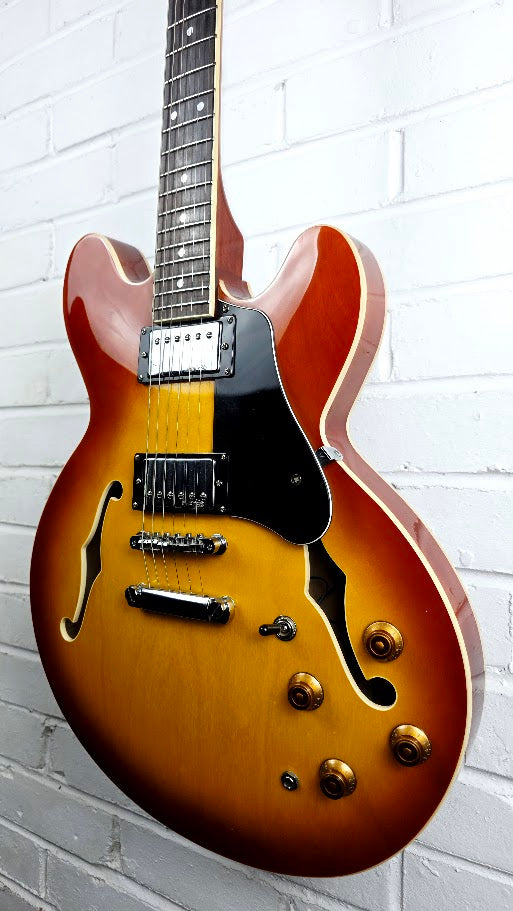 VINTAGE VSA500HB HONEY BURST SEMI HOLLOW ELECTRIC GUITAR