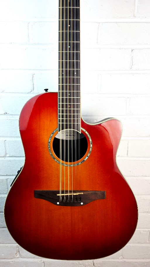 OVATION CELEBRITY CC245 12 STRING HONEY BURST BOWLBACK ELECTRO ACOUSTIC GUITAR