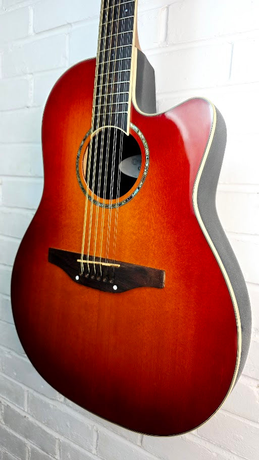 OVATION CELEBRITY CC245 12 STRING HONEY BURST BOWLBACK ELECTRO ACOUSTIC GUITAR